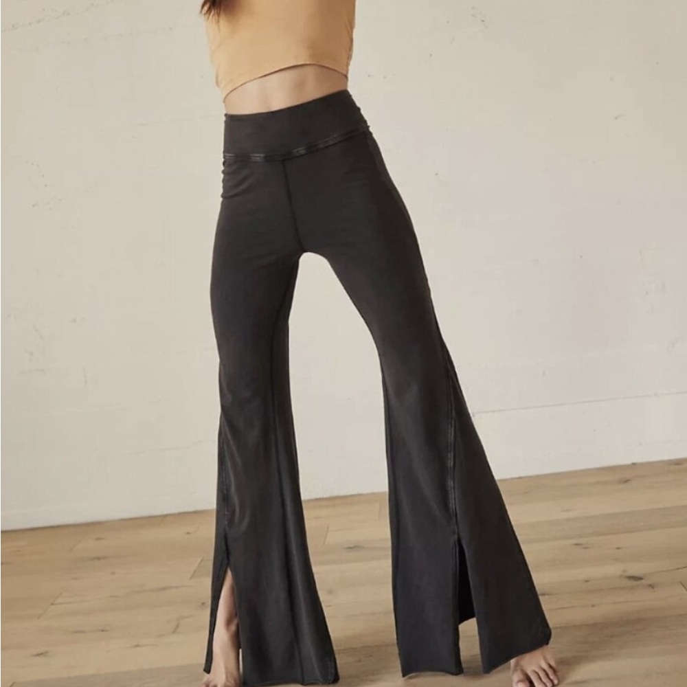 Free people movement High-Waisted Black Flare Pants